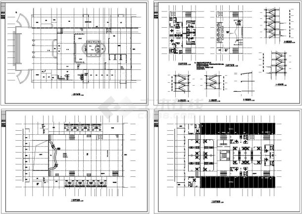 某五层洗浴中心平面建筑施工CAD图-图一