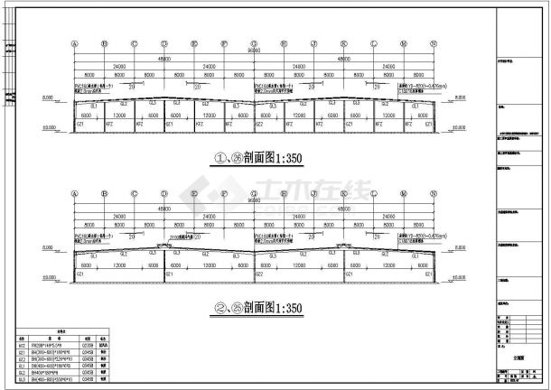 某地方175米x96米厂房工程CAD图-图一