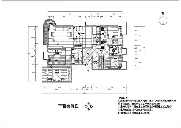 混搭风格别墅建筑施工图（附效果图）-图一