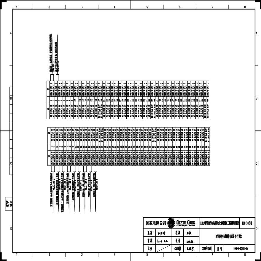 110-C-8-D 时间同步系统柜面端子排图2.pdf-图一