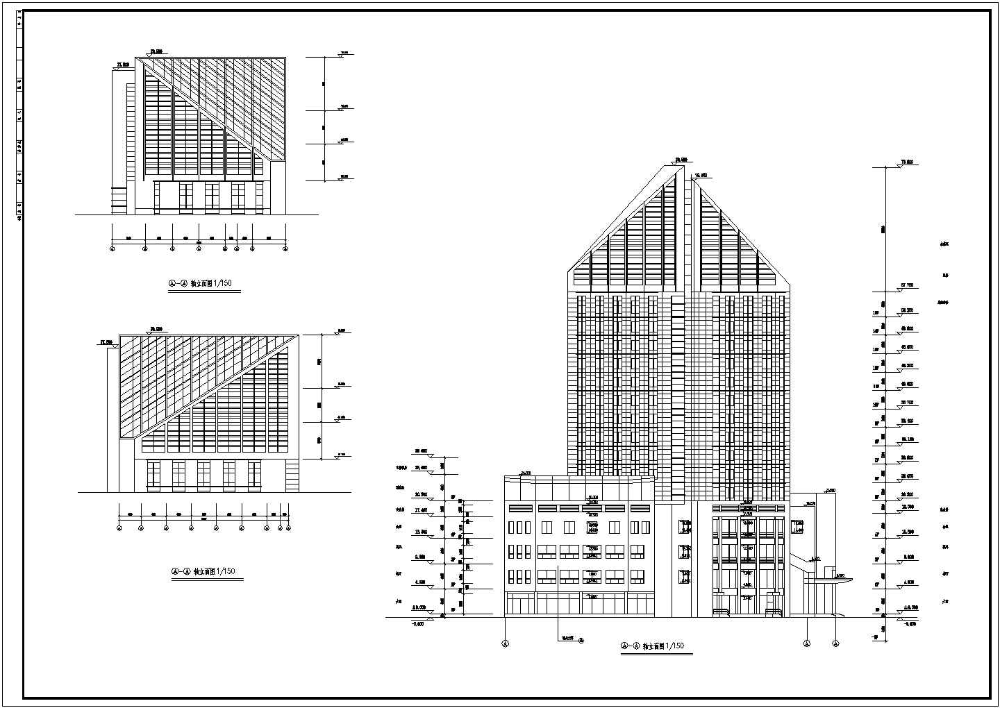 某地区地下一层地上十五层框架筒体结构五星级酒店全套建筑施工图