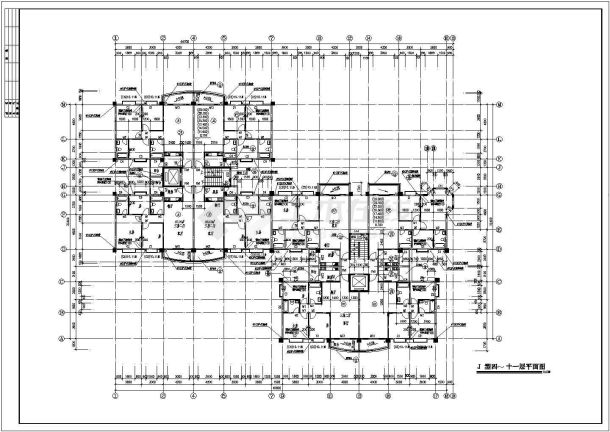 某地区高层建筑施工图纸（共9张）-图二