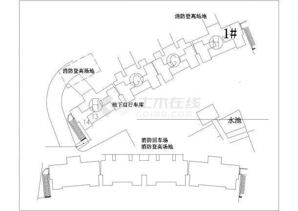 某市高层小区建筑施工图纸（共8张）-图一