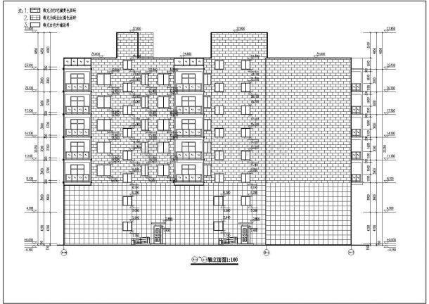 某地区地上七层框架结构商住楼建筑施工图-图二