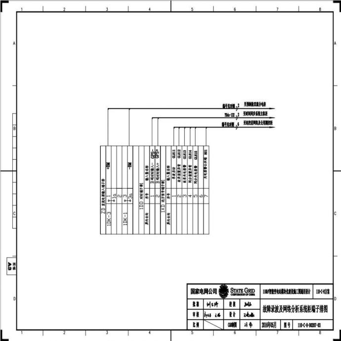 110-C-8-D0207-3 故障录波及网络记录分析柜端子排图.pdf_图1