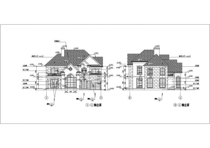 某地二层欧式别墅全套建筑施工图纸_图1