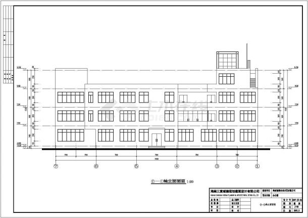 海南某4层框架结构办公楼建筑设计施工图-图二