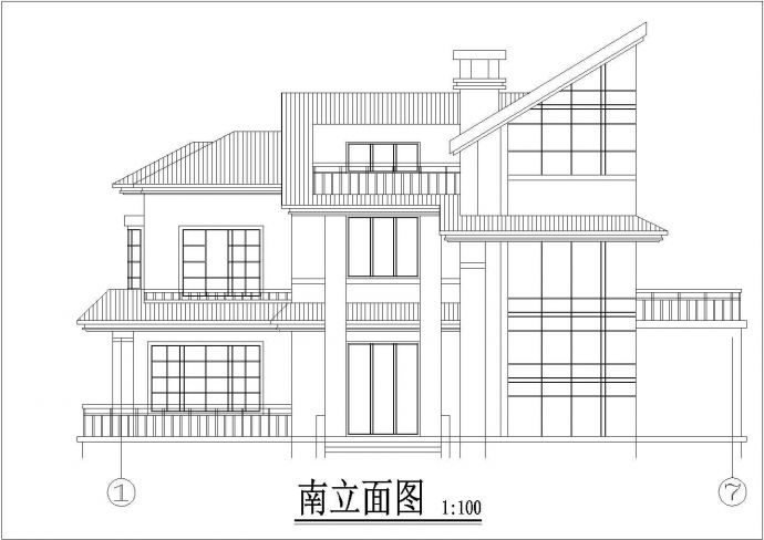 两层现代风格别墅建筑设计施工图纸_图1