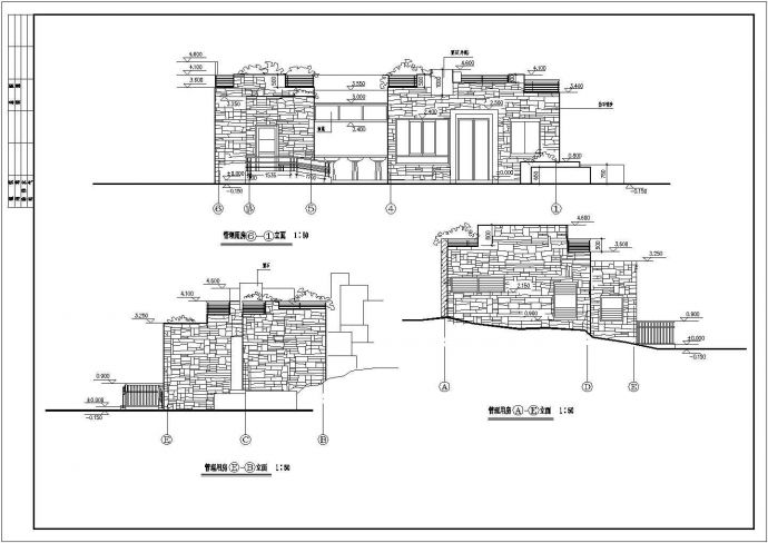 公园管理用房及防腐木景观亭施工图纸_图1