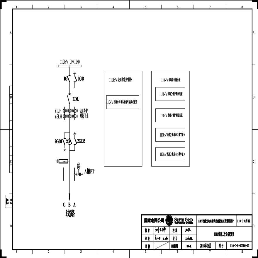 110-C-8-D0205-02 110kV线路二次设备配置图.pdf-图一