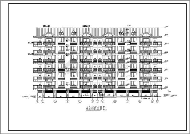 某华银南苑4号栋建筑施工图纸（共11张）-图二