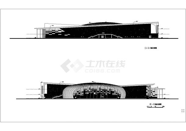 连云港市某室内三层游泳馆建筑设计方案-图一