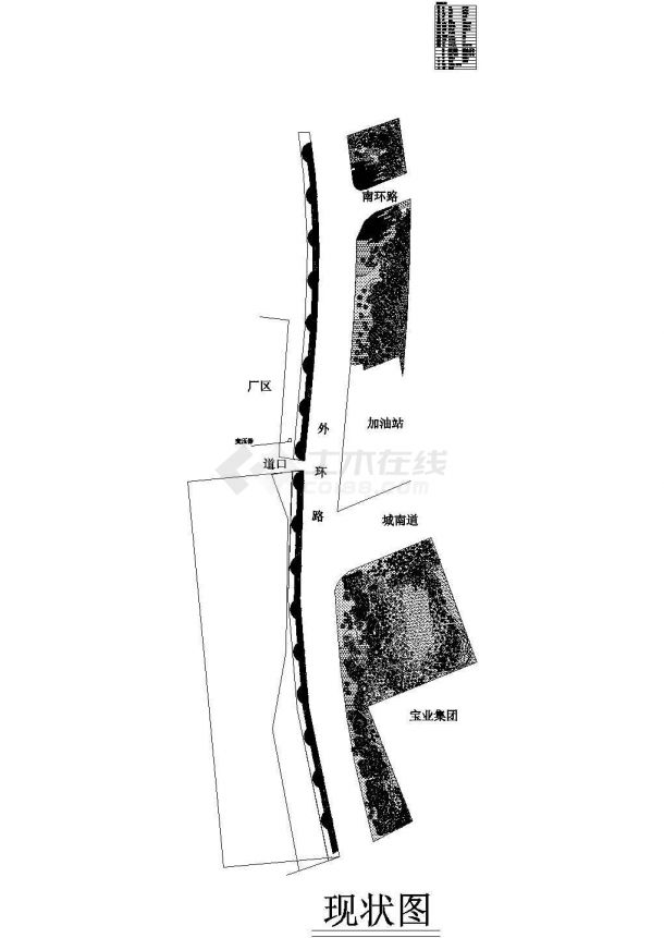 某城市外环路道路绿化的现状图竣工图-图一