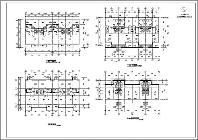 多层住宅H建筑施工图纸（共5张）_图1