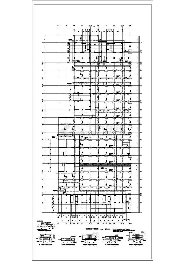 一套小型的地下室及裙房结构设计图-图二