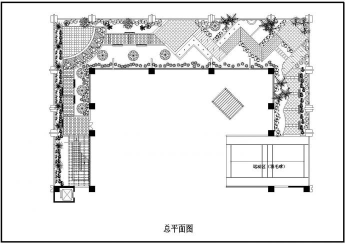 含运动区的屋顶花园规划设计图（共5张）_图1