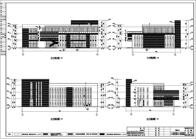 某地区地上三层框架结构服务中心建筑施工图_图1