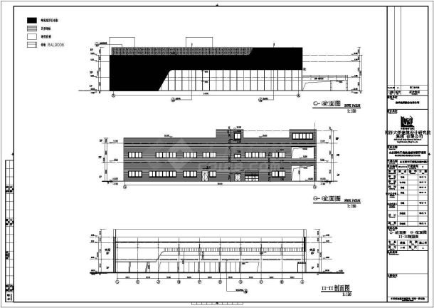 某地上二层框架结构奥迪展厅建筑施工图纸-图一