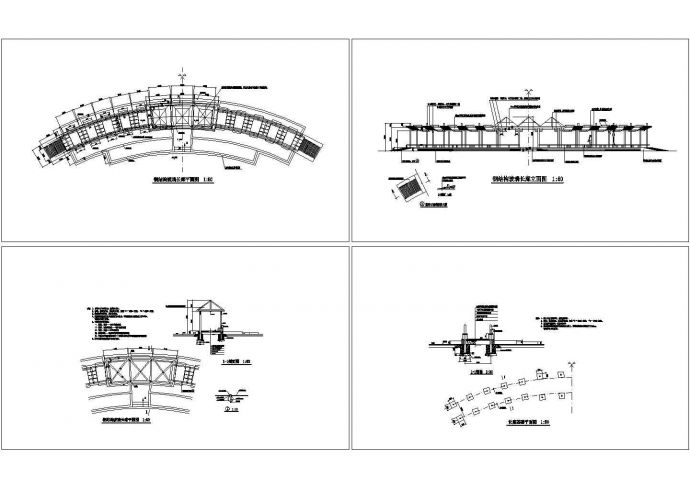 钢结构玻璃长廊全套建筑结构设计施工图_图1