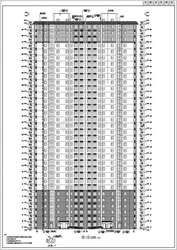 某地区三十三层纯住宅楼建筑设计施工图-图二