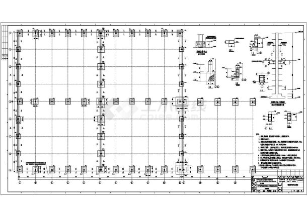 某厂区原料库房双跨双坡门式刚架图-图一