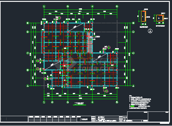 某地物业社区营业房框架结构设计图-图二