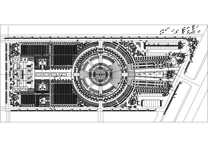 某地烈士陵园及纪念广场总体规划设计平面图_图1
