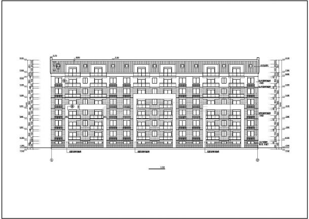 六安市某小区6层带跃层住宅楼建筑设计方案图纸-图一