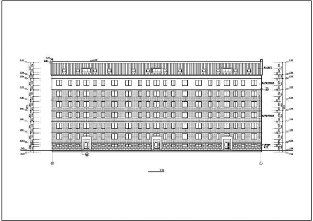 六安市某小区6层带跃层住宅楼建筑设计方案图纸-图二