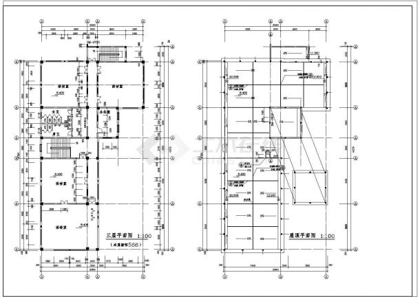 现代平顶会所建筑施工图（共4张）-图二