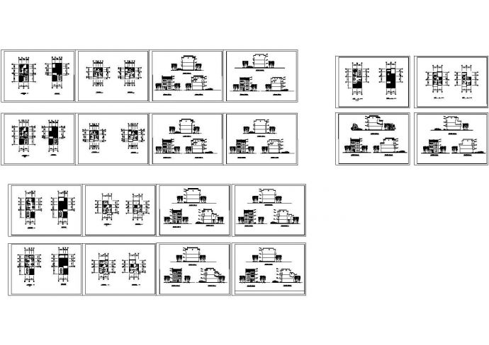 中式风格别墅建筑施工CAD图纸，共39张图纸_图1