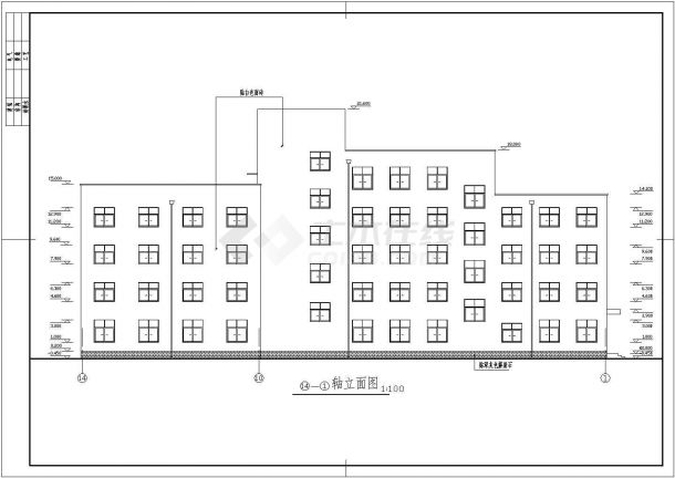 某科研中心五层砖混结构综合办公楼建筑设计施工图-图二