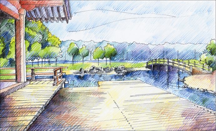 某地水上公园设计方案文本效果 手绘【11张JPG】_图1