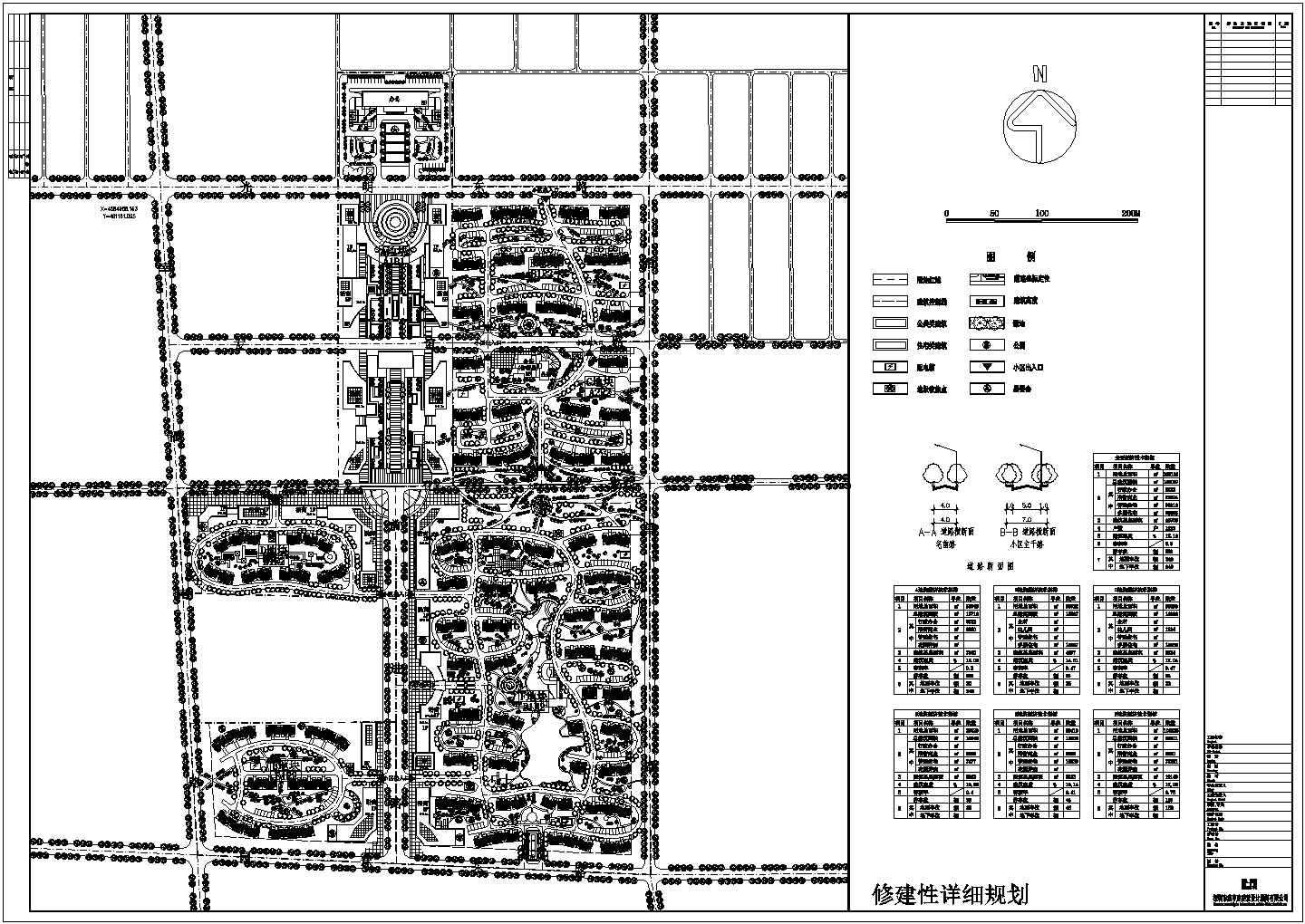 新疆某兵团住宅小区详细规划总平面图