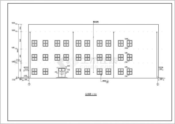 某学校三层食堂综合楼建筑设计施工图-图二