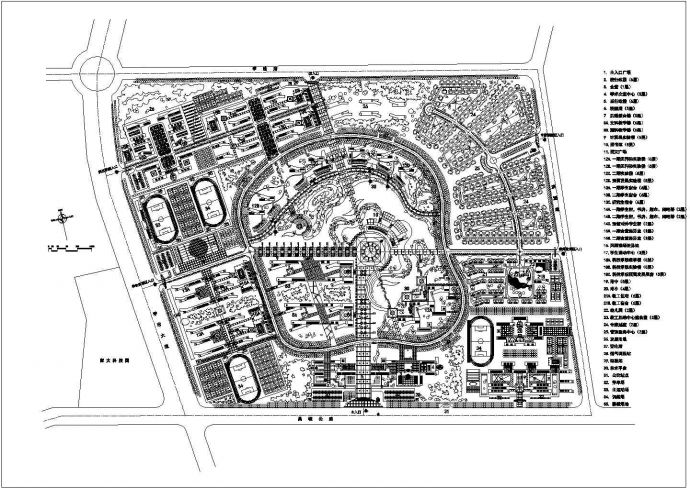 南方某大学校园总平面规划设计方案_图1