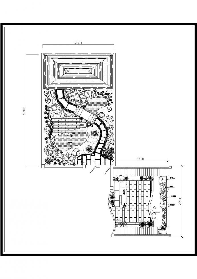 某私家别墅庭院花园设计CAD套图_图1