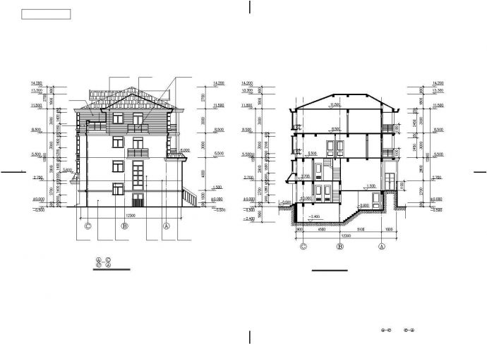 某3层豪华联排别墅建筑施工图纸（全套）_图1