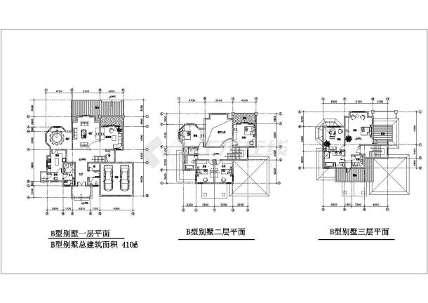 十分不错的一套经典别墅建筑图纸（共6张）-图一