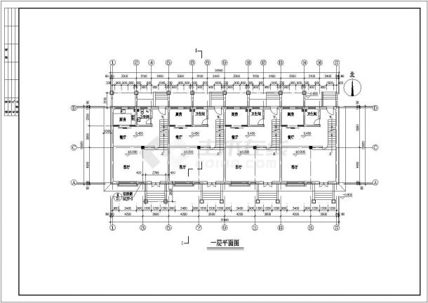 简欧风格联排别墅建筑施工图纸（全套）-图二