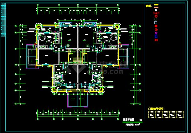 比较精美实用的叠拼别墅单体建筑cad施工图纸-图二