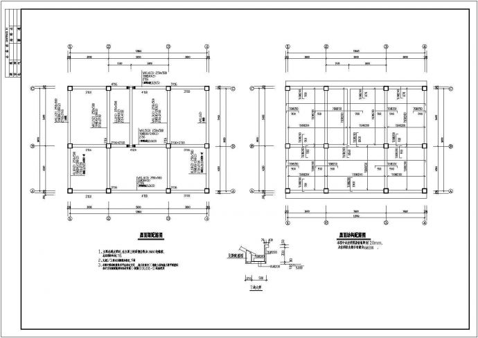 某地单层地上框架泵房结构设计图纸_图1