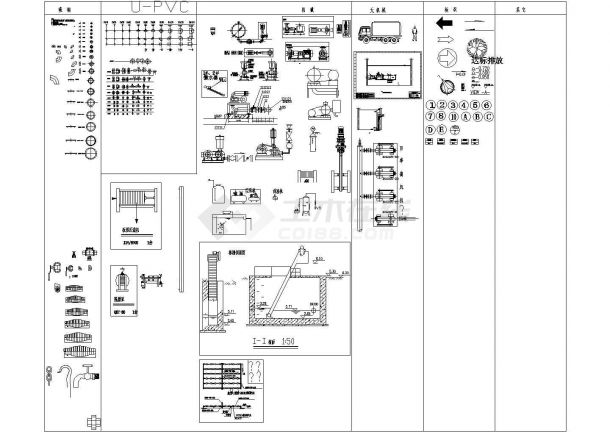 各种管件、污水处理设备、阀门及建水图例等精选图块-图一