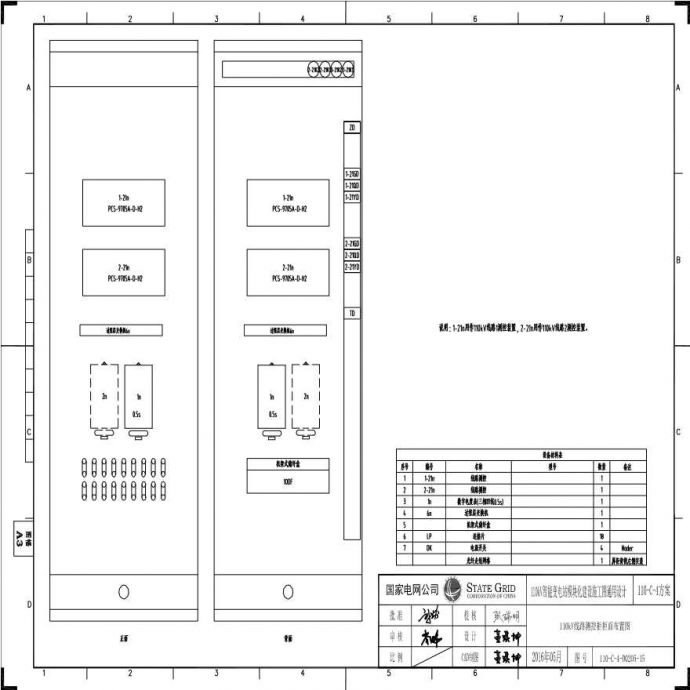 110-C-4-D0205-15 110kV线路测控柜柜面布置图.pdf_图1