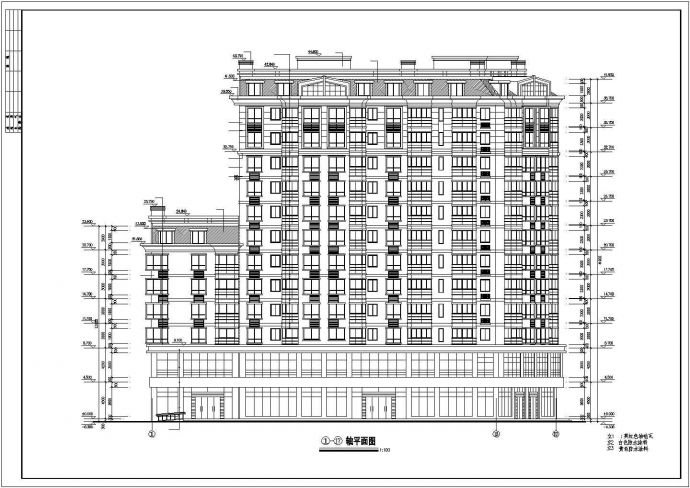 某地大型十三层商住楼建筑方案图（含设计说明）_图1