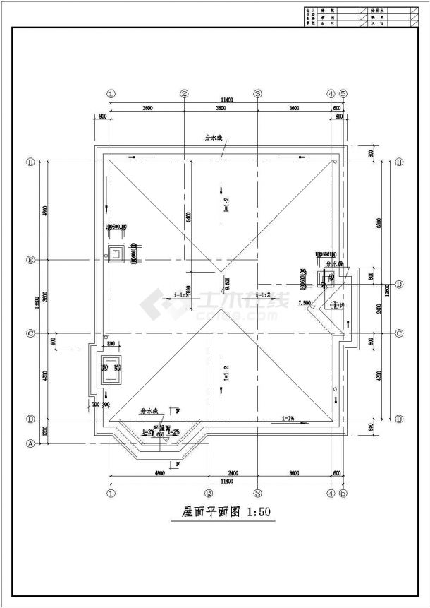 简单精美的二层别墅建筑方案图纸（共8张）-图二