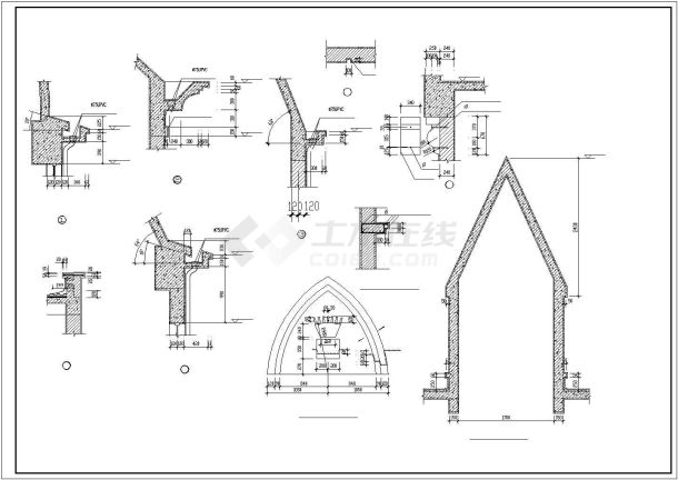 某地法式古典别墅建筑施工图（标注详细）-图一