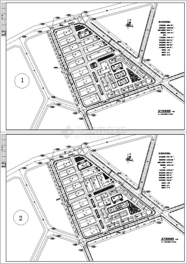 工业城规划设计图纸（总用地面积98387平方米）-图一