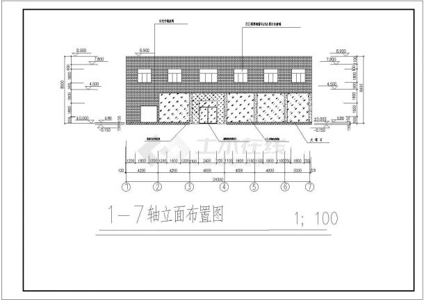 四川省某水泥厂二层食堂综合楼建筑设计方案-图一