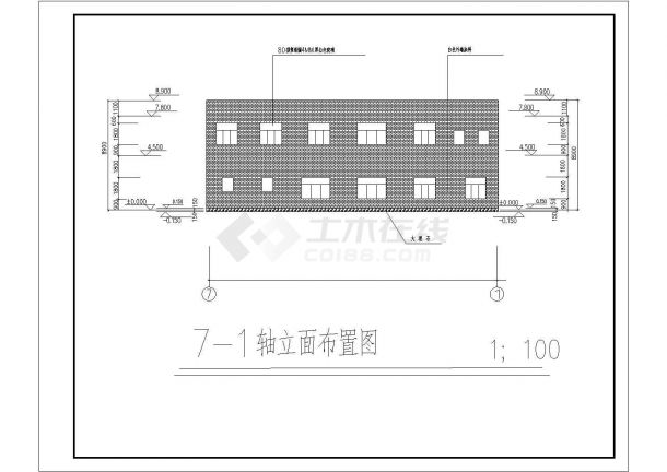 四川省某水泥厂二层食堂综合楼建筑设计方案-图二